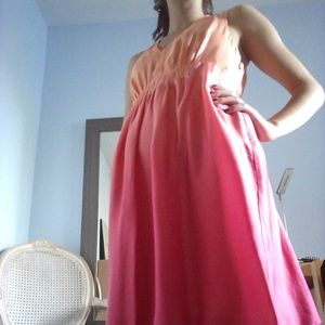 Gradient Orange to Red Silk Dress